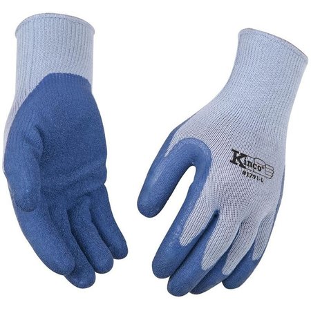 KINCO Coated Gloves, Men's, XL, 7 to 8 in L, Knit Wrist Cuff, Latex Coating, CottonPolyester Glove 1791-XL